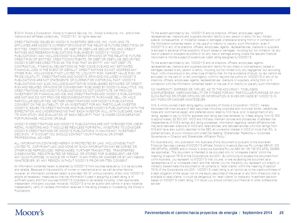 © 2014 Moody’s Corporation, Moody’s Investors Service, Inc