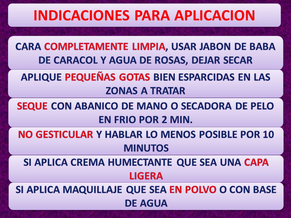 INDICACIONES PARA APLICACION