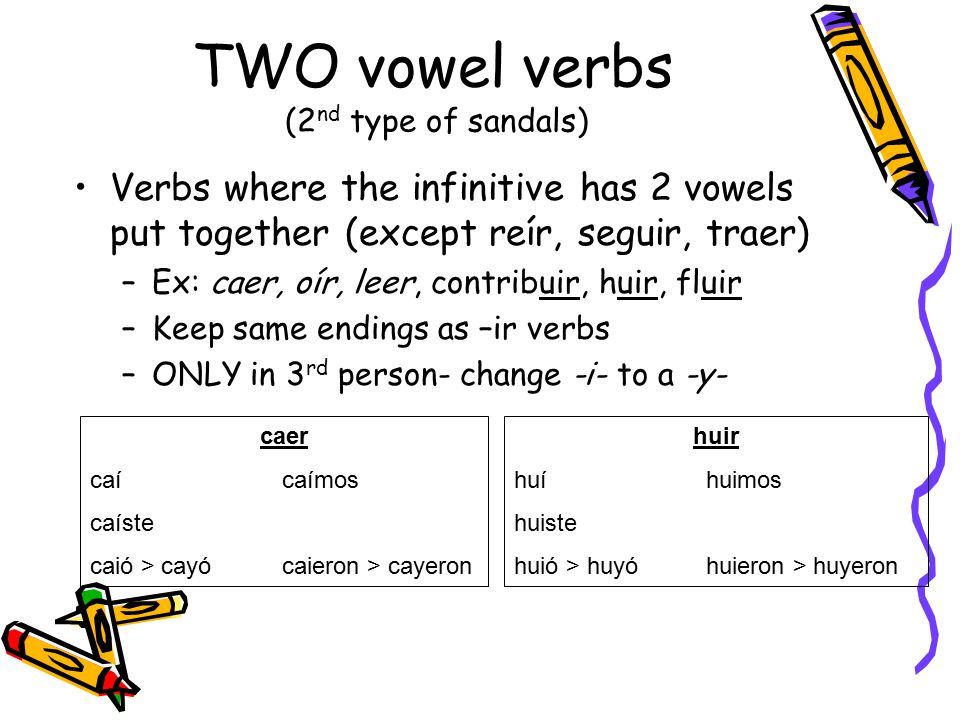 TWO vowel verbs (2nd type of sandals)
