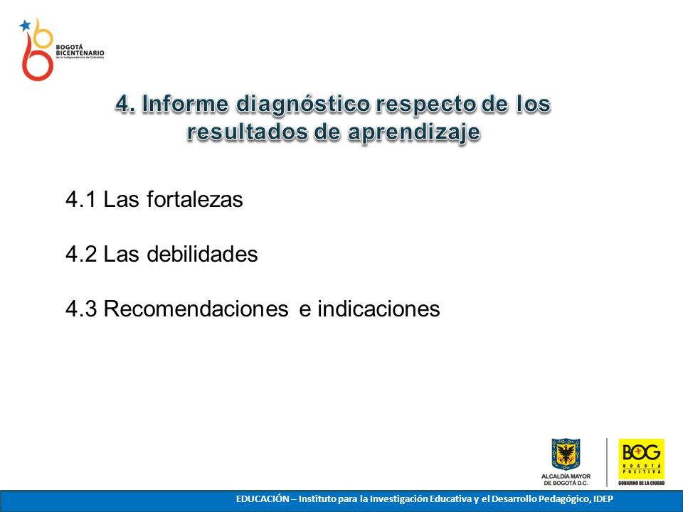 4. Informe diagnóstico respecto de los resultados de aprendizaje