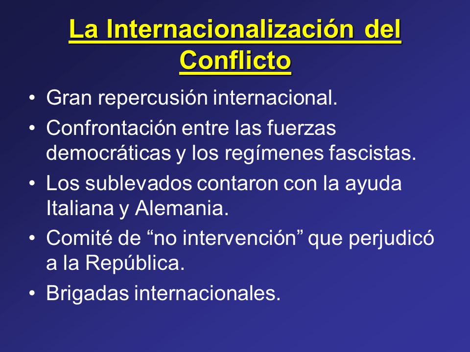 La Internacionalización del Conflicto