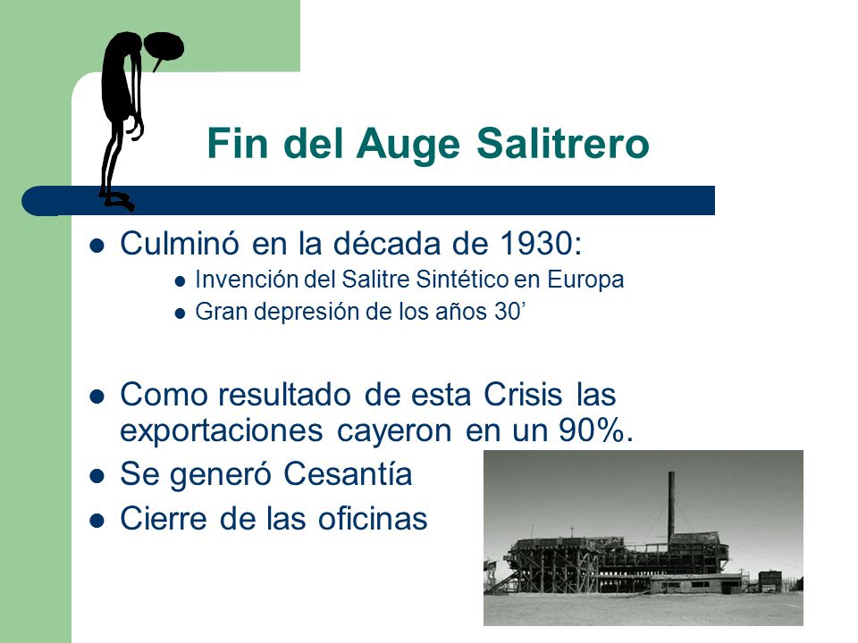 Fin del Auge Salitrero Culminó en la década de 1930: