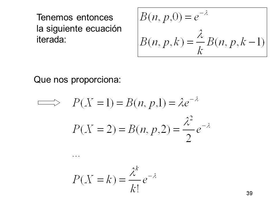 Tenemos entonces la siguiente ecuación iterada: Que nos proporciona: