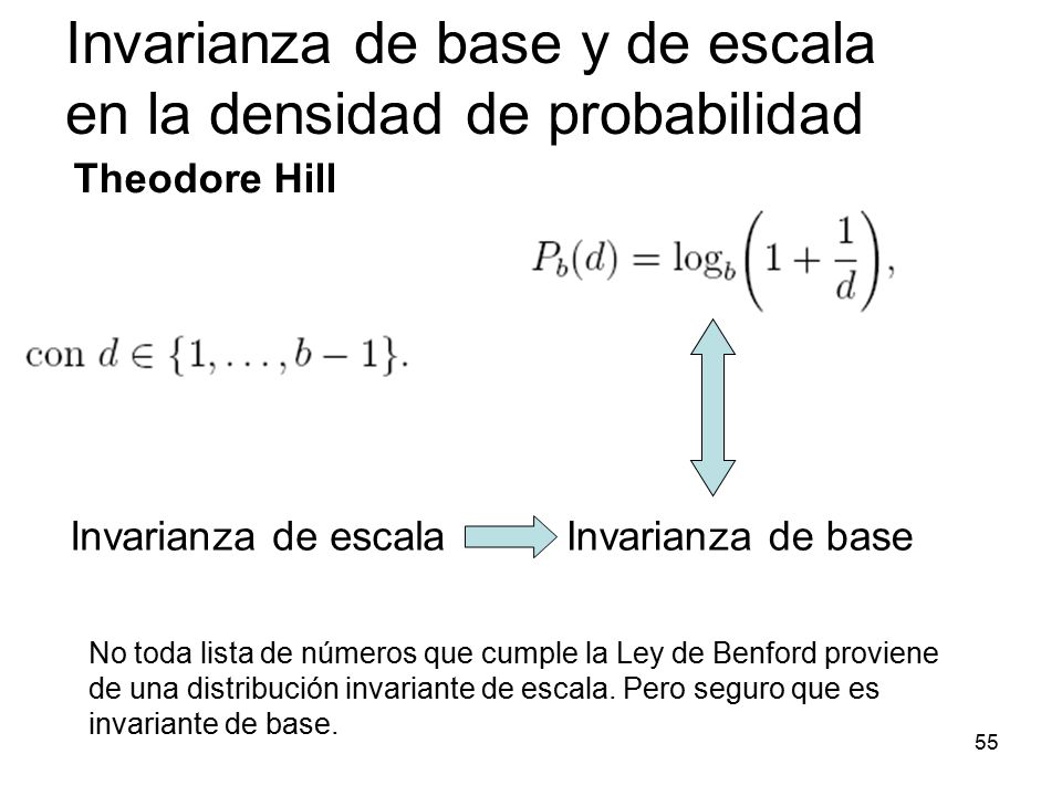 Invarianza de base y de escala en la densidad de probabilidad