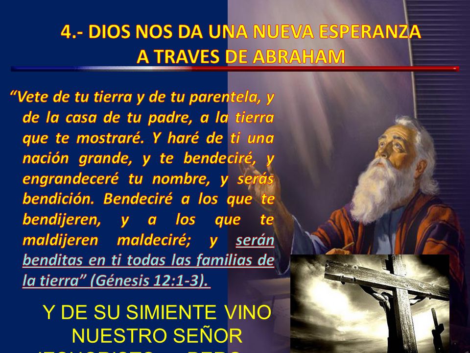 4.- DIOS NOS DA UNA NUEVA ESPERANZA A TRAVES DE ABRAHAM