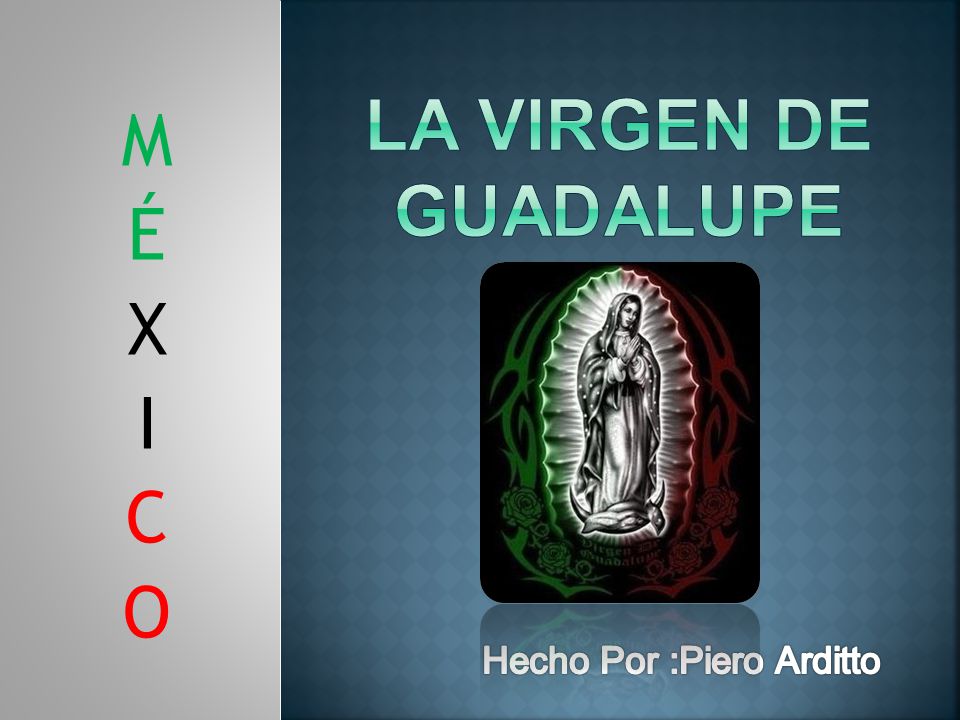 La Virgen De Guadalupe M É X I C O Hecho Por :Piero Arditto