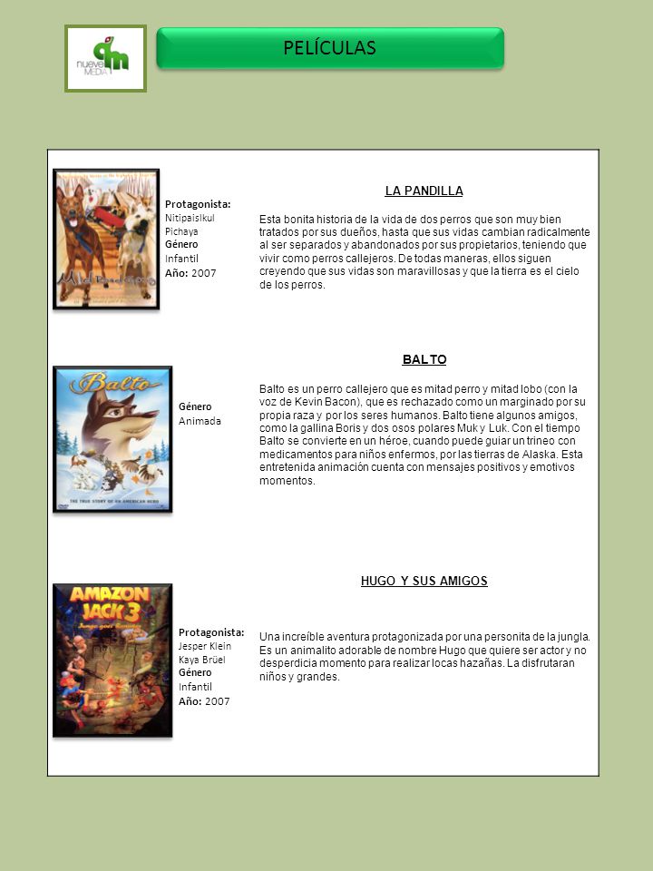 PELÍCULAS LA PANDILLA BALTO Protagonista: Infantil Año: 2007