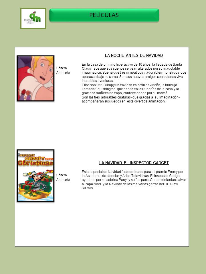 LA NOCHE ANTES DE NAVIDAD LA NAVIDAD EL INSPECTOR GADGET
