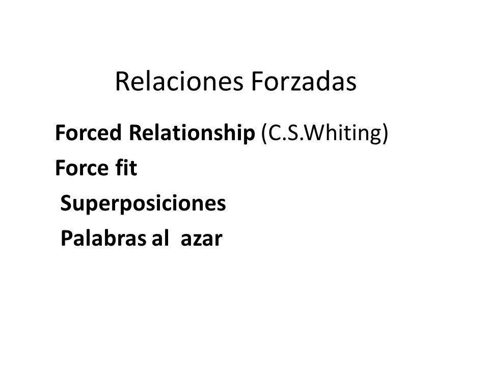 Relaciones Forzadas Forced Relationship (C.S.Whiting) Force fit
