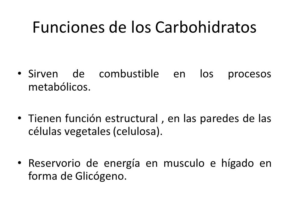 Funciones de los Carbohidratos
