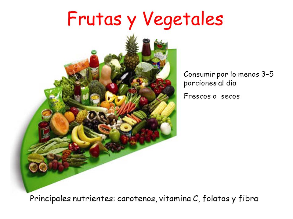 Principales nutrientes: carotenos, vitamina C, folatos y fibra