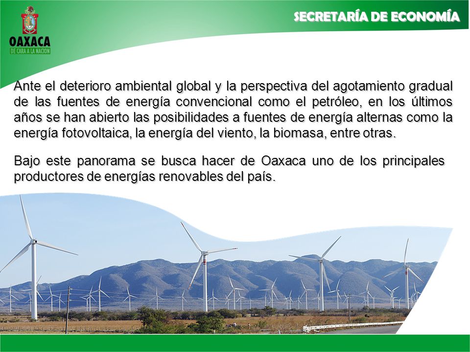 Ante el deterioro ambiental global y la perspectiva del agotamiento gradual de las fuentes de energía convencional como el petróleo, en los últimos años se han abierto las posibilidades a fuentes de energía alternas como la energía fotovoltaica, la energía del viento, la biomasa, entre otras.
