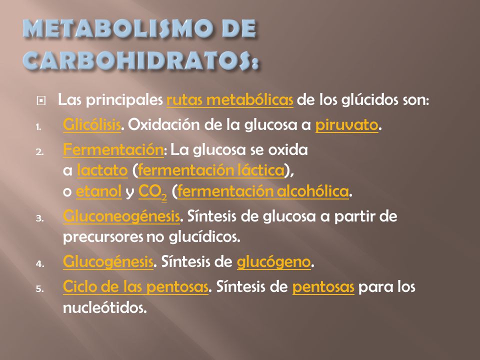 METABOLISMO DE CARBOHIDRATOS: