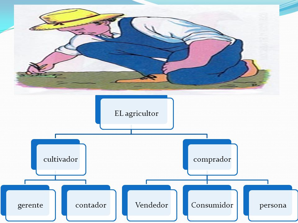 EL agricultor cultivador gerente contador comprador Vendedor Consumidor persona