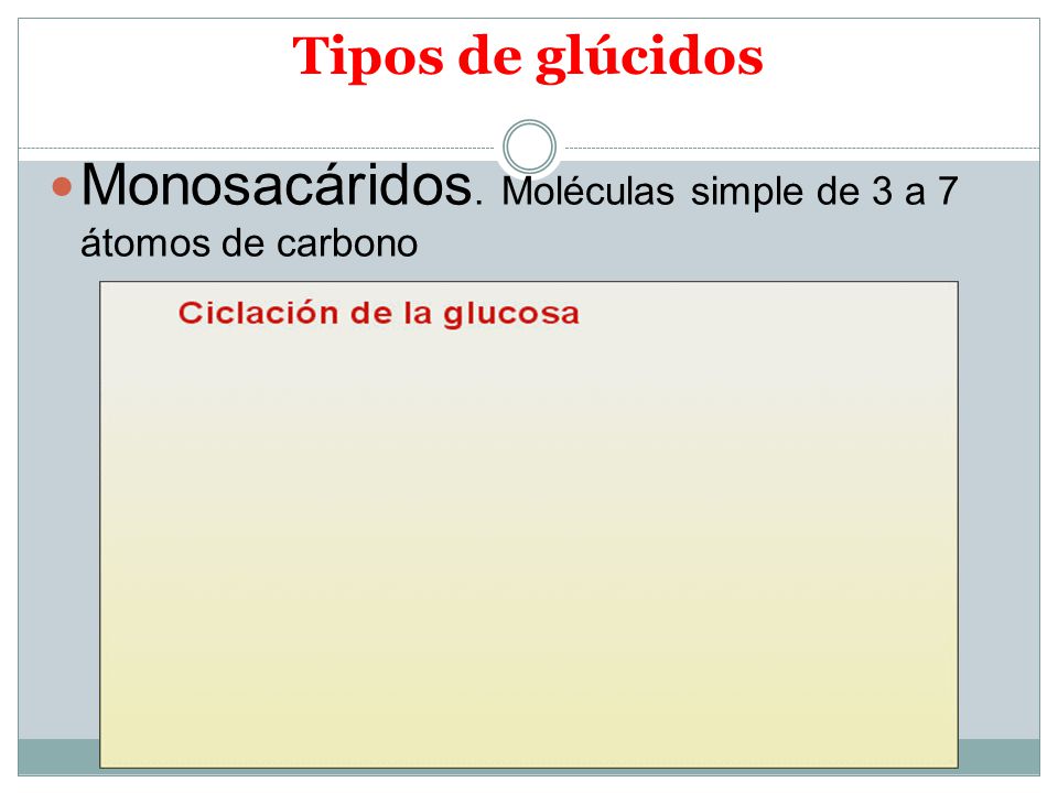 Monosacáridos. Moléculas simple de 3 a 7 átomos de carbono