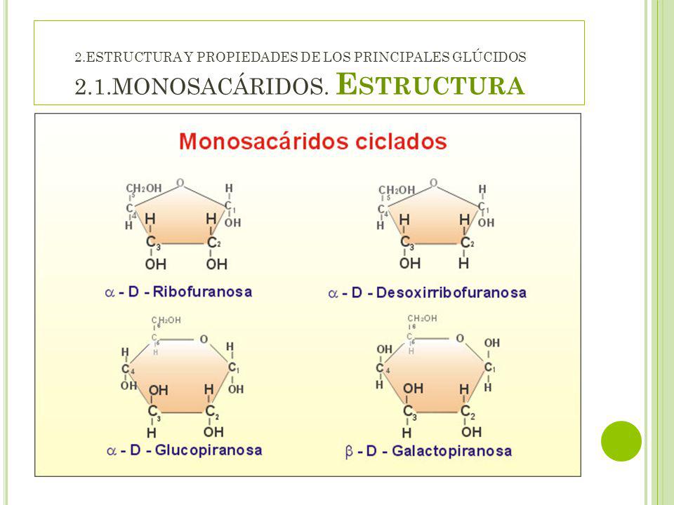 2. ESTRUCTURA Y PROPIEDADES DE LOS PRINCIPALES GLÚCIDOS 2. 1