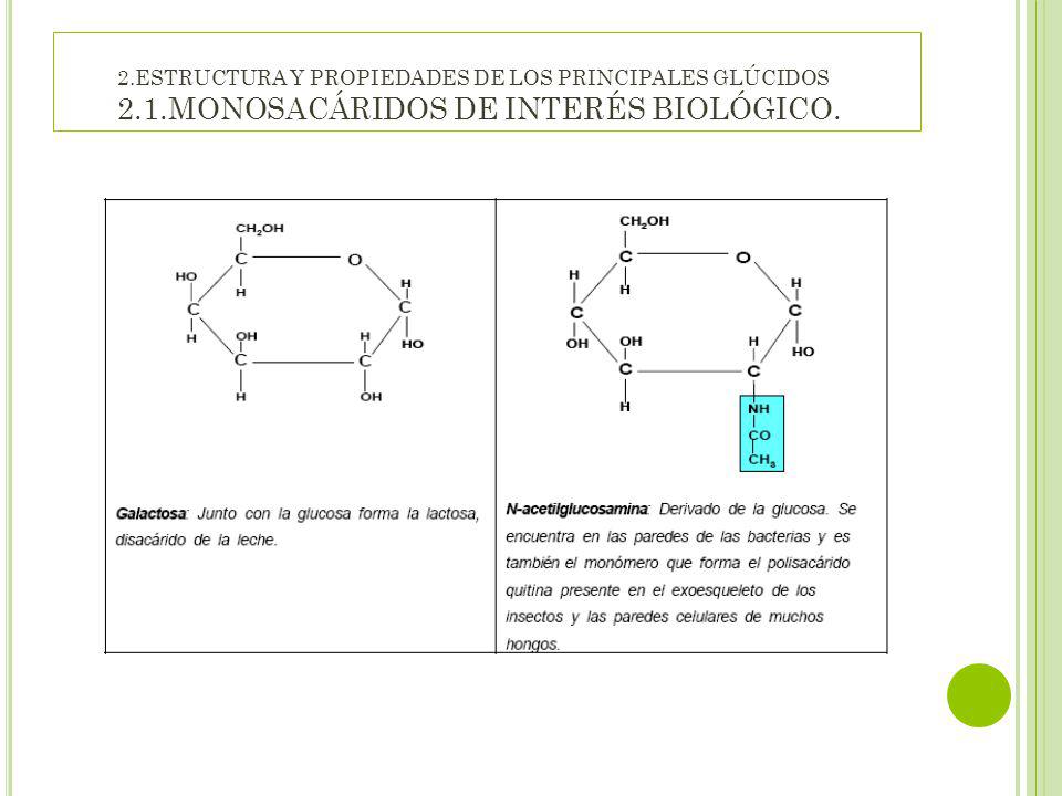 2. ESTRUCTURA Y PROPIEDADES DE LOS PRINCIPALES GLÚCIDOS 2. 1
