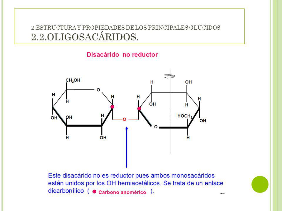 2. ESTRUCTURA Y PROPIEDADES DE LOS PRINCIPALES GLÚCIDOS 2. 2