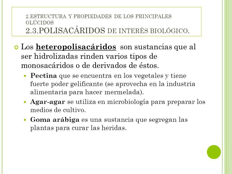 2. ESTRUCTURA Y PROPIEDADES DE LOS PRINCIPALES GLÚCIDOS 2. 3