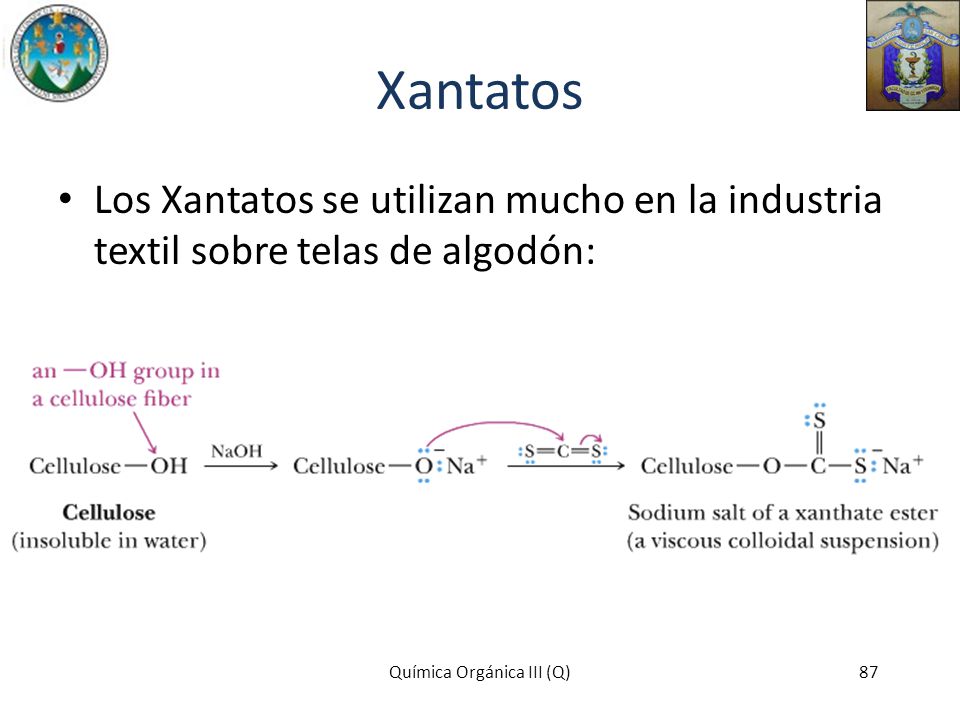Xantatos Los Xantatos se utilizan mucho en la industria textil sobre telas de algodón: