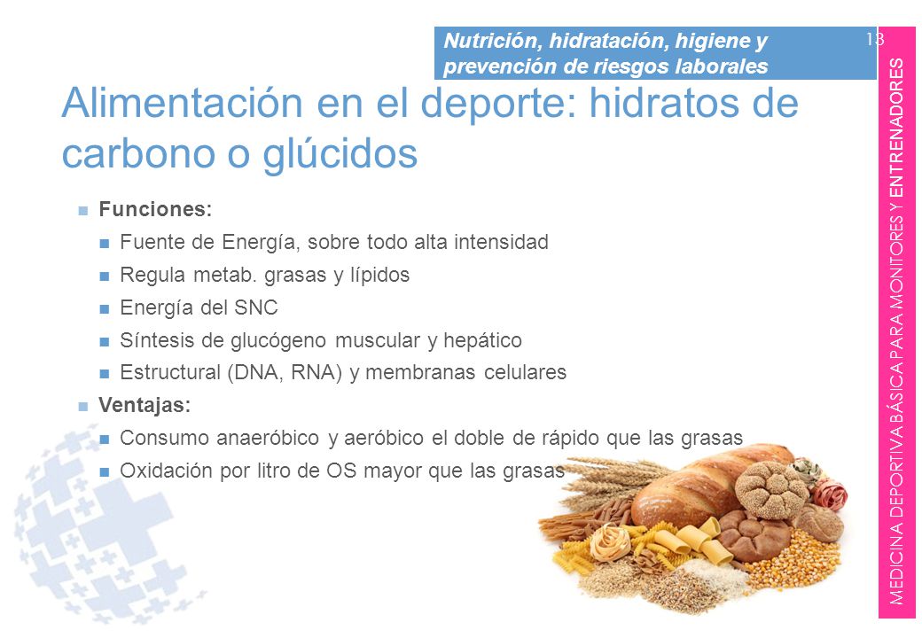 Alimentación en el deporte: hidratos de carbono o glúcidos