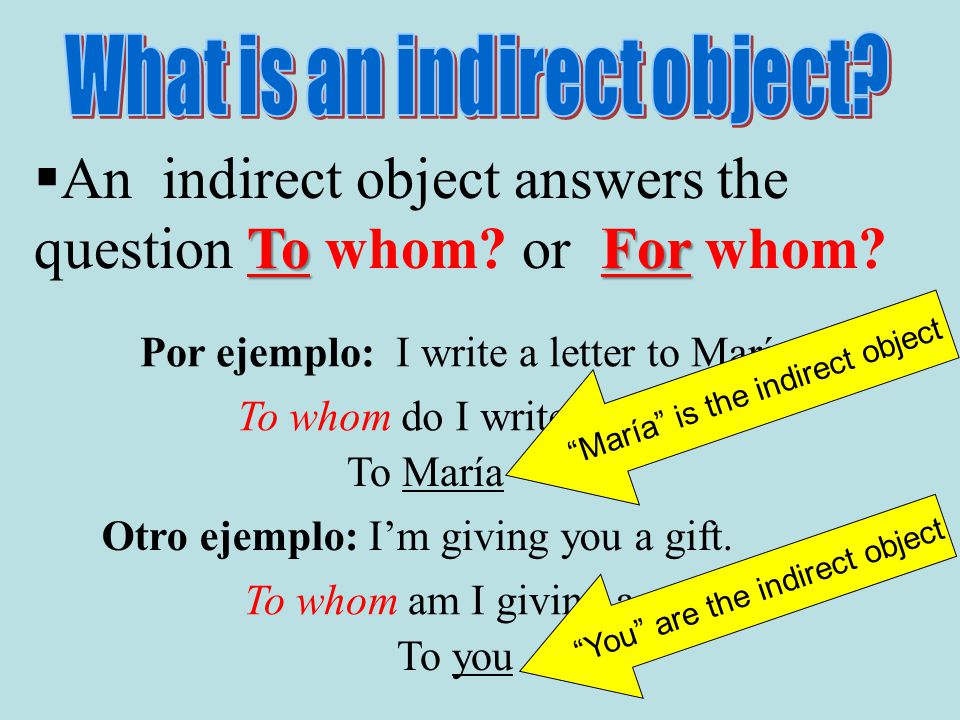 What is an indirect object