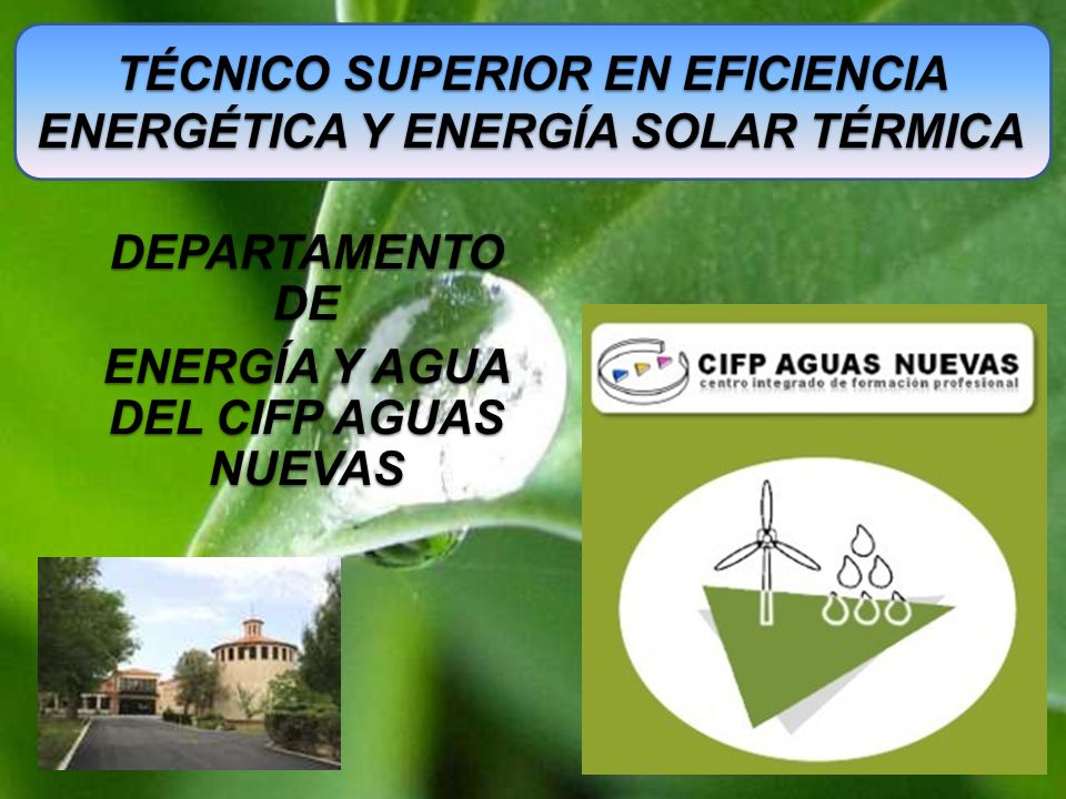 Técnico Superior en Eficiencia Energética y Energía Solar Térmica