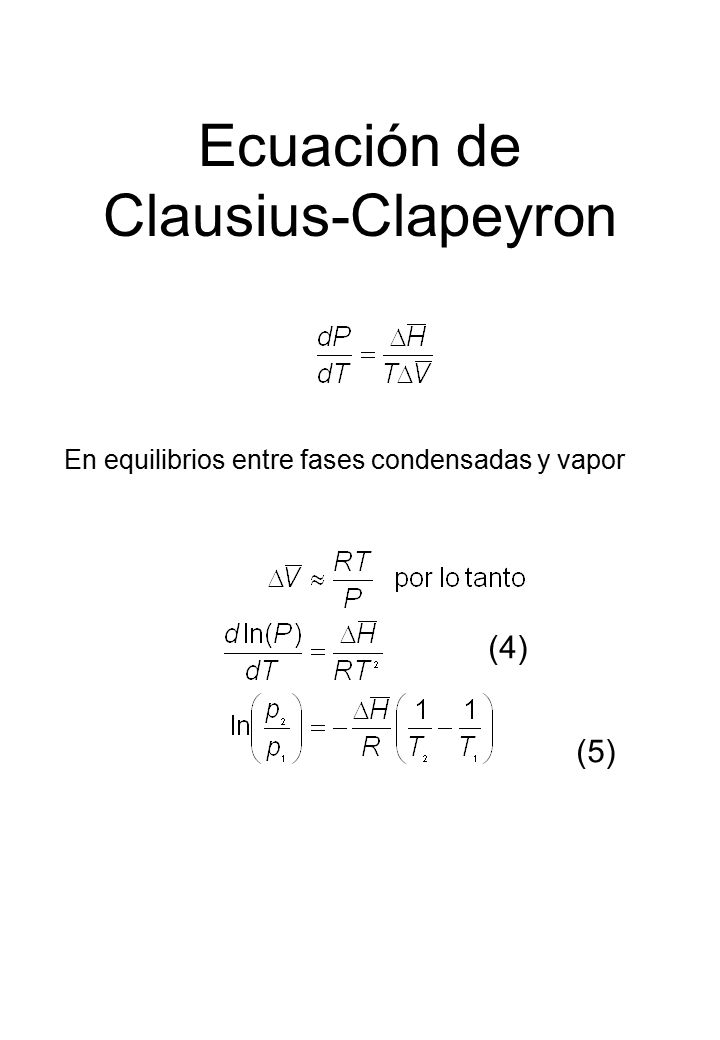 Ecuación de Clausius-Clapeyron