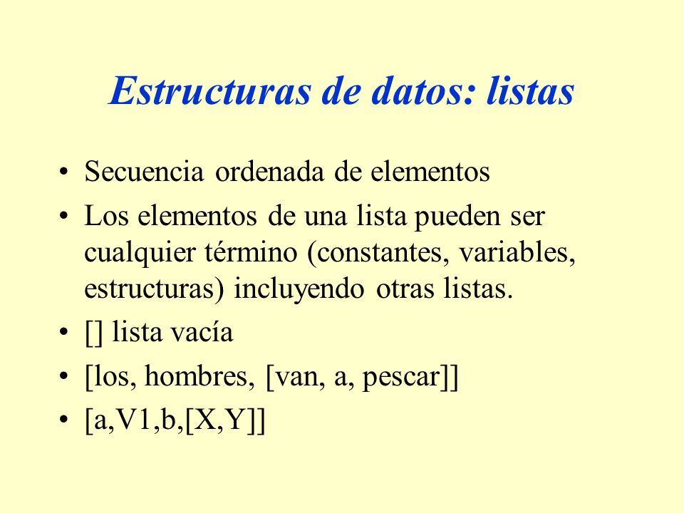 Estructuras de datos: listas