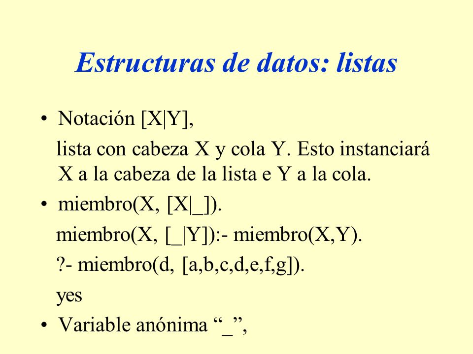 Estructuras de datos: listas