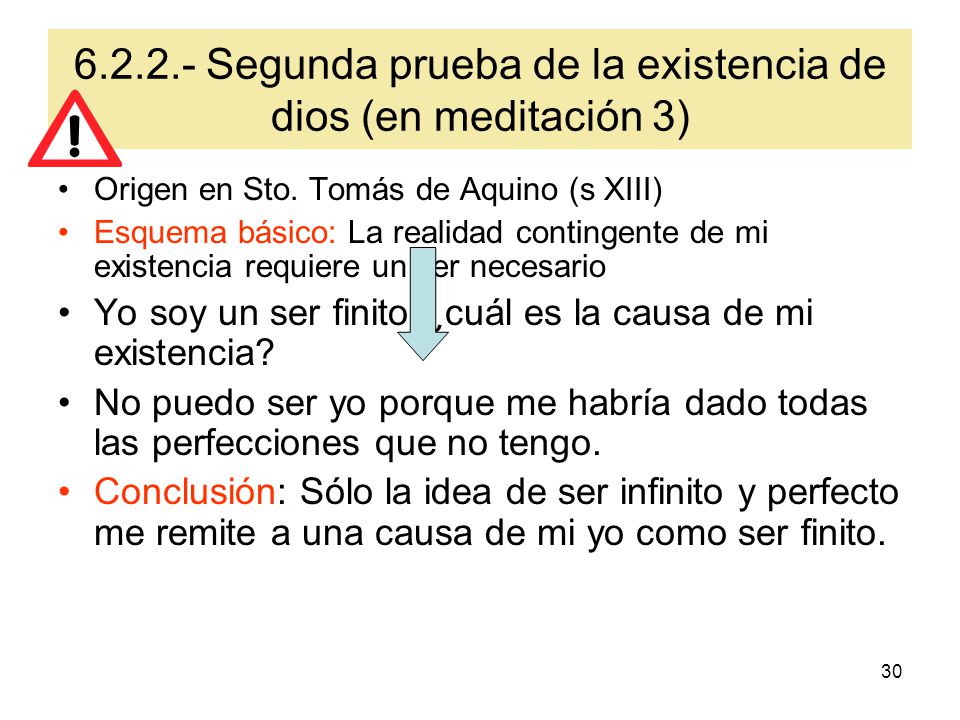 Segunda prueba de la existencia de dios (en meditación 3)