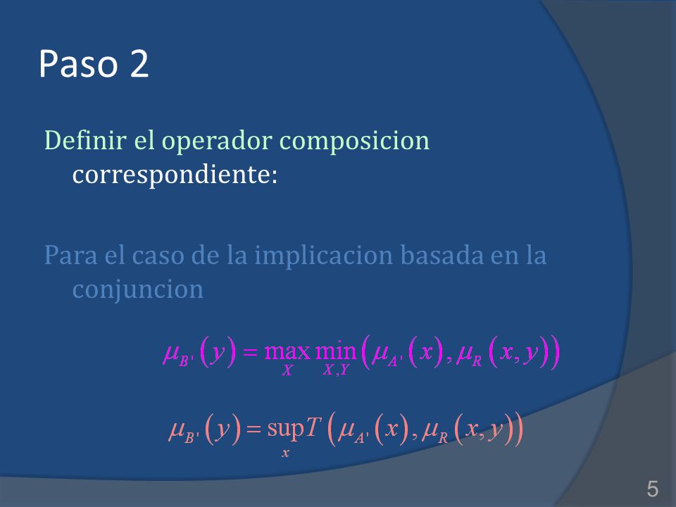 Paso 2 Definir el operador composicion correspondiente: