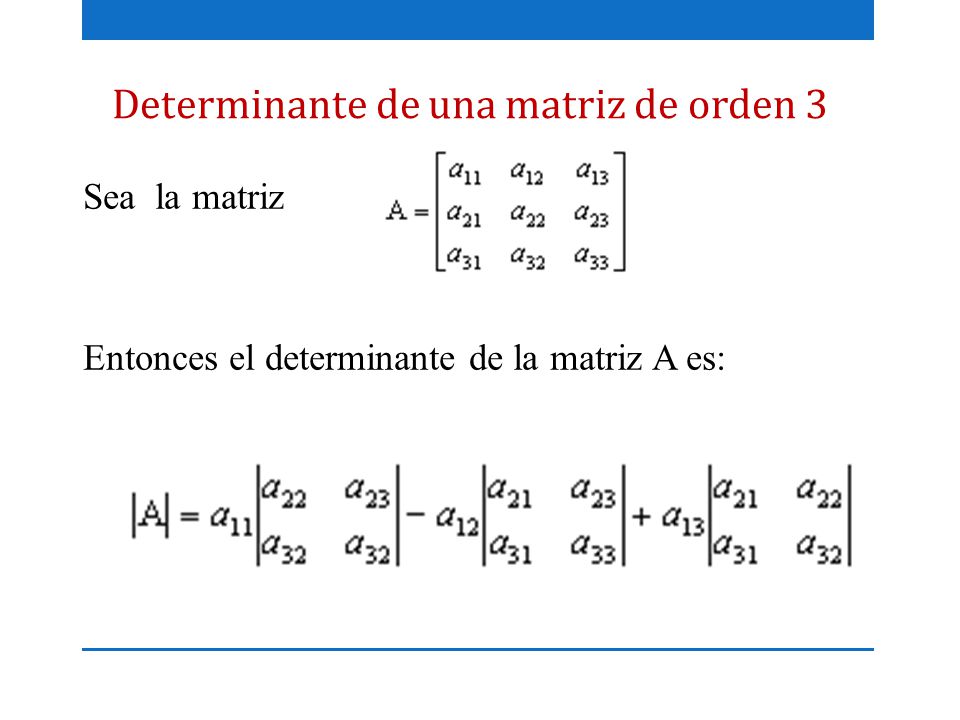 Determinante de una matriz de orden 3
