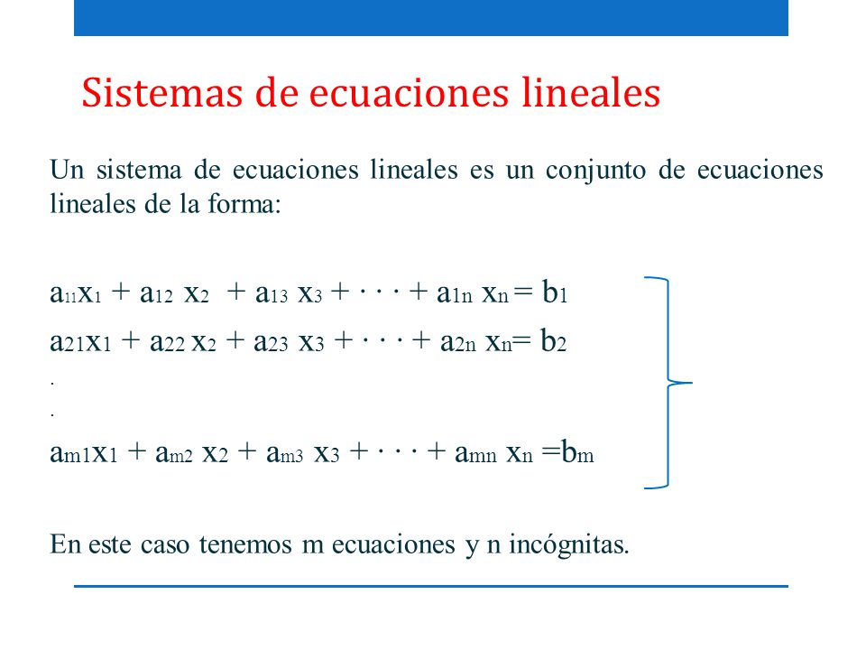 Sistemas de ecuaciones lineales