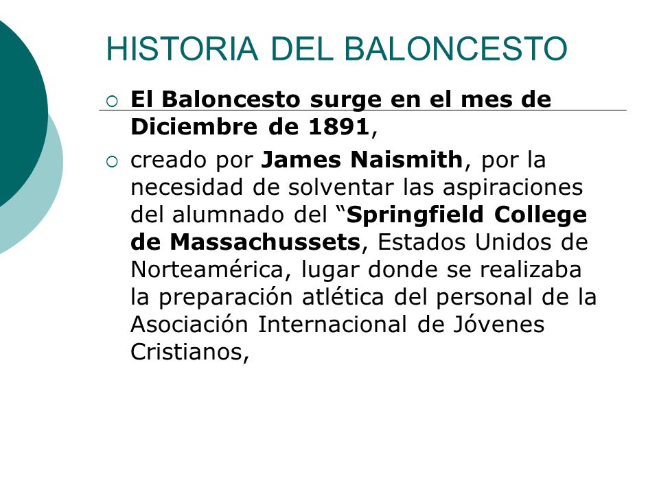 HISTORIA DEL BALONCESTO. - ppt video online descargar