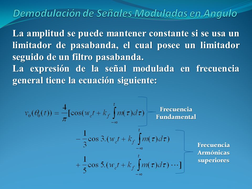 Demodulación de Señales Moduladas en Angulo