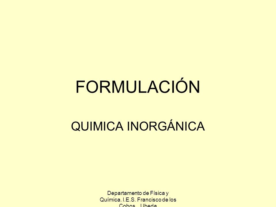 Departamento de Física y Química. I.E.S. Francisco de los Cobos. Ubeda