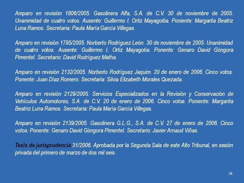 Amparo en revisión 1806/2005. Gasolinera Alfa, S. A. de C. V