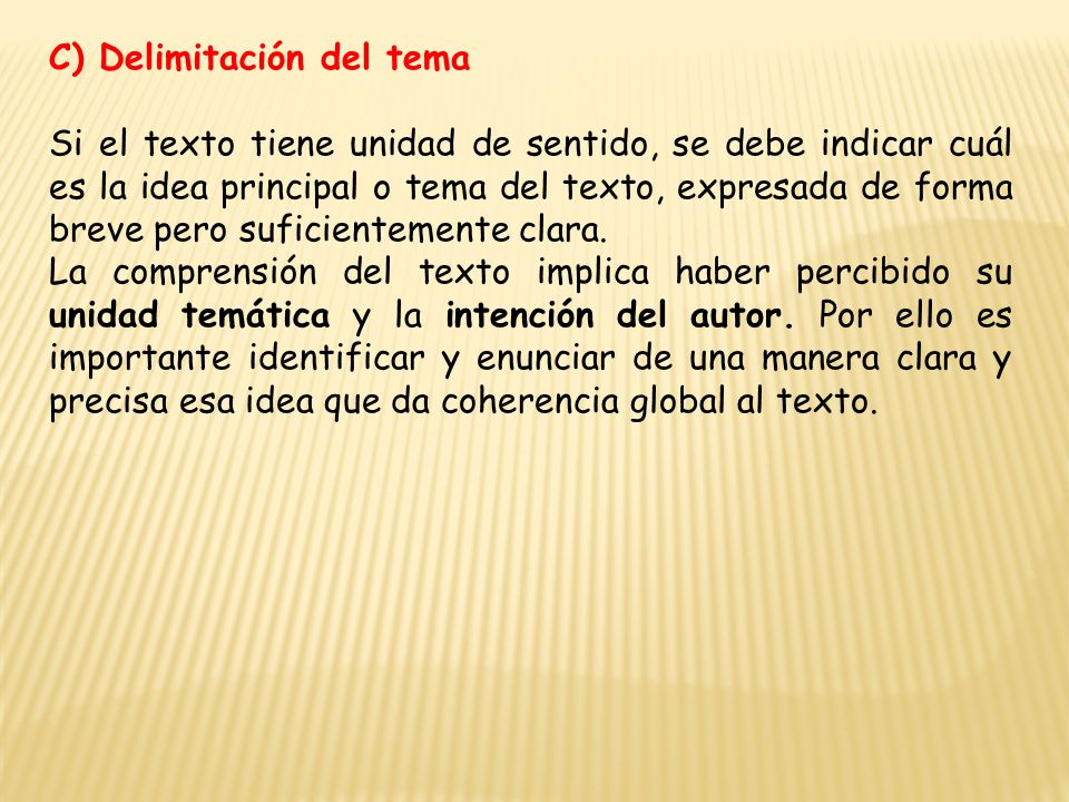 C) Delimitación del tema