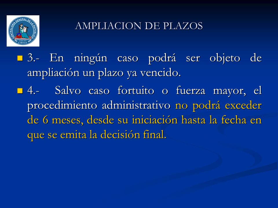 3.- En ningún caso podrá ser objeto de ampliación un plazo ya vencido.