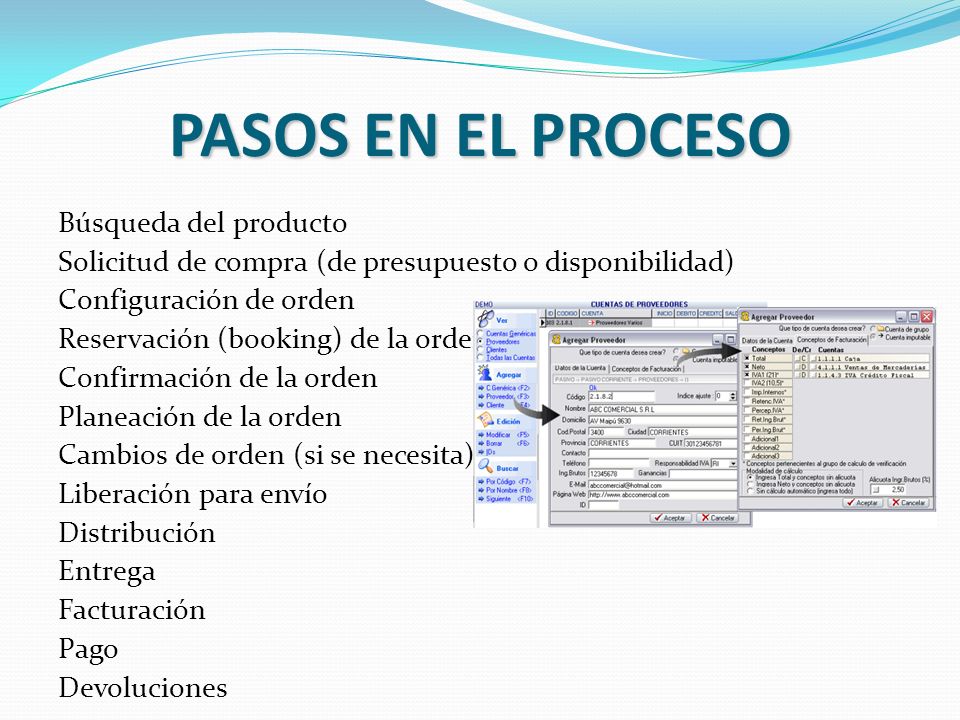 PASOS EN EL PROCESO Búsqueda del producto