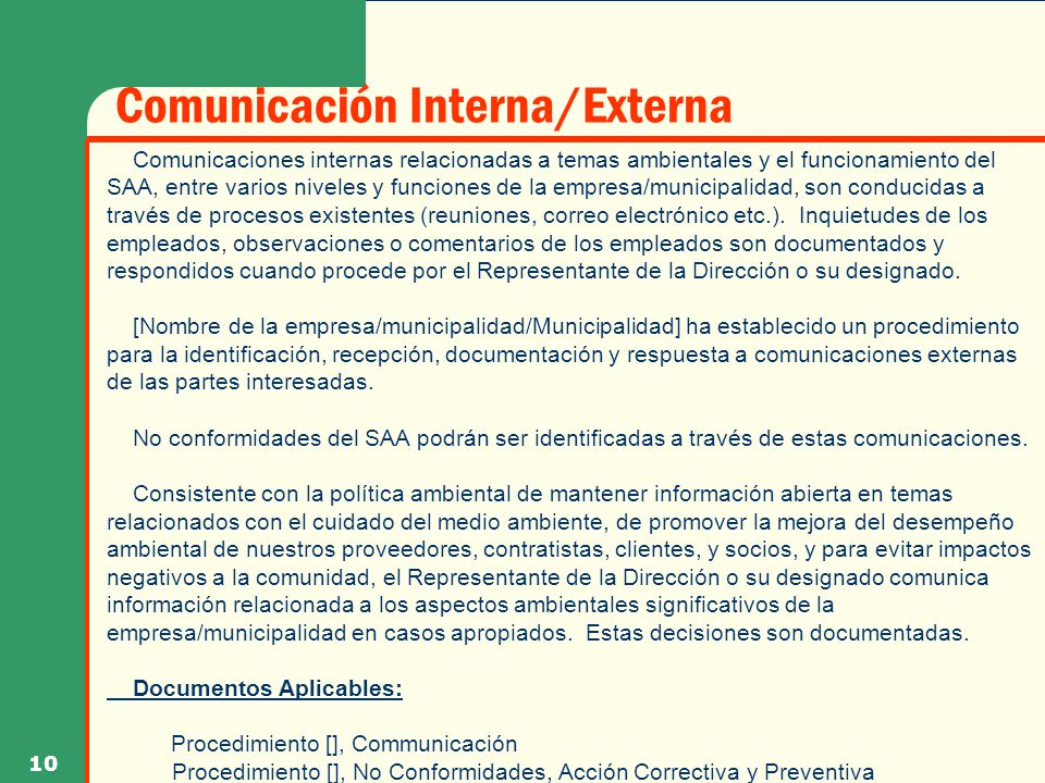 Comunicación Interna/Externa