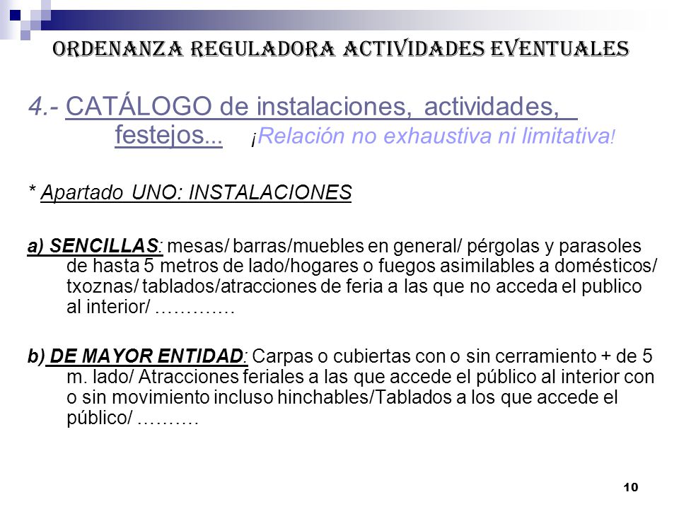 ORDENANZA REGULADORA ACTIVIDADES EVENTUALES