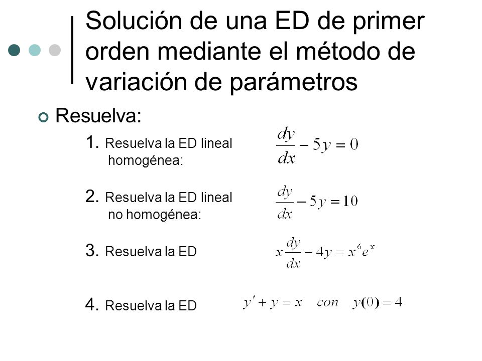 Solución de una ED de primer orden mediante el método de variación de parámetros