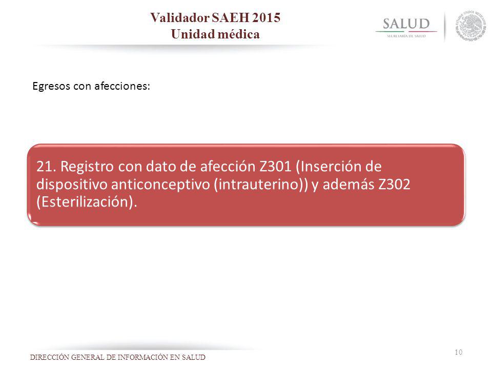 Validador SAEH 2015 Unidad médica