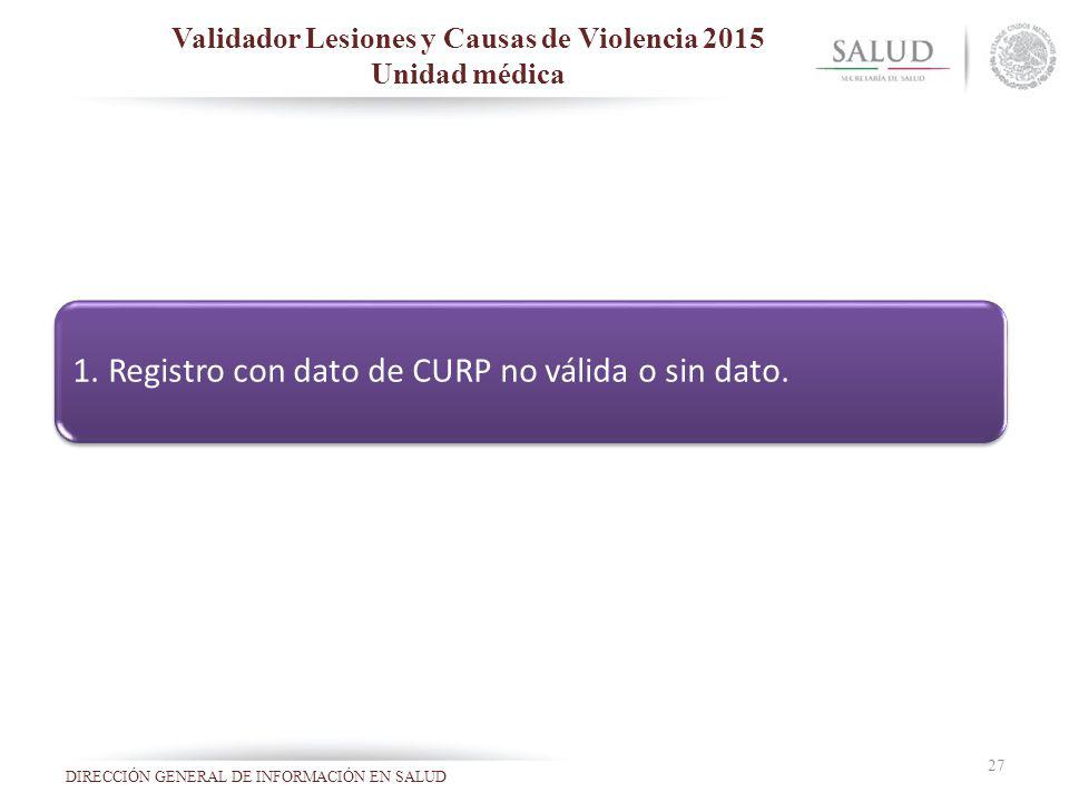 Validador Lesiones y Causas de Violencia 2015 Unidad médica