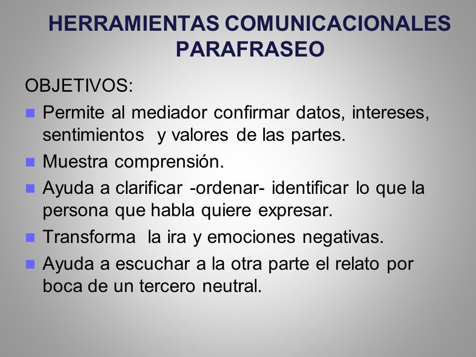 HERRAMIENTAS COMUNICACIONALES PARAFRASEO