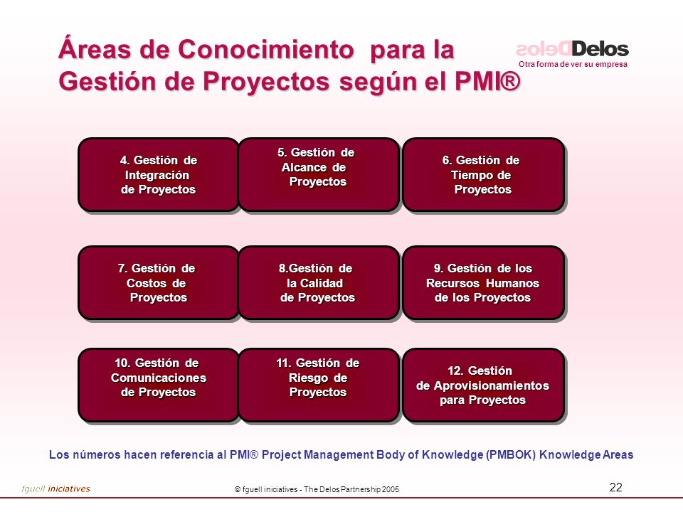 Áreas de Conocimiento para la Gestión de Proyectos según el PMI®