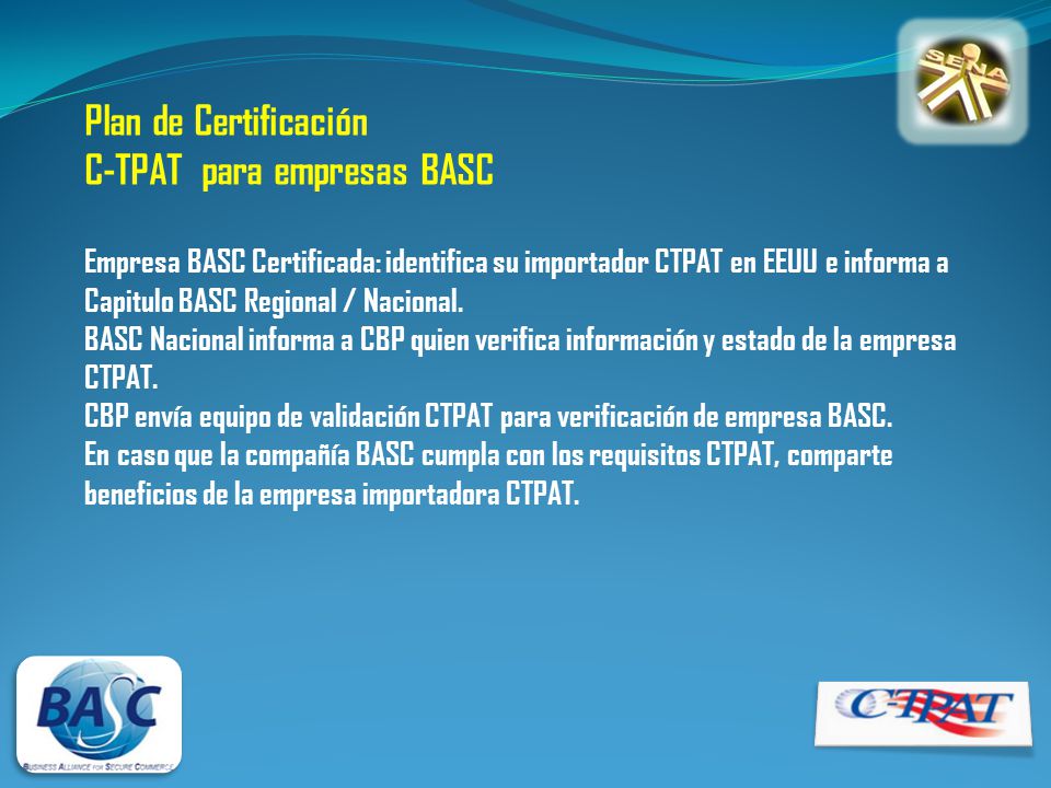 Plan de Certificación C-TPAT para empresas BASC