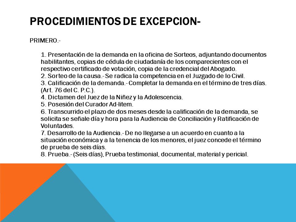 PROCEDIMIENTOS DE EXCEPCION-